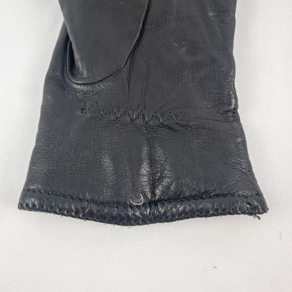Grandoe Vintage Soft Black Vegan Leather Gloves Medium 7 - Picture 7 of 16